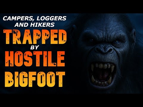 Camper, Holzfäller und Wanderer von feindlichem Bigfoot gefangen
