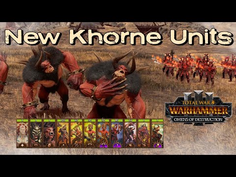 NEW Khorne Units Quick Look - Stats & Closeup - Total War: Warhammer 3 Omens of Destruction DLC