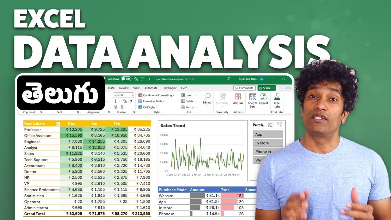 Beginner to PRO Data Analysis with Excel - FREE Adv. Masterclass in TELUGU