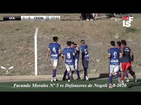 Así jugo Facundo Morales 5° CAI vs Defensores de Nogoli. Facha 1, Liga Sanluiseña de Fútbol 2-8-2026