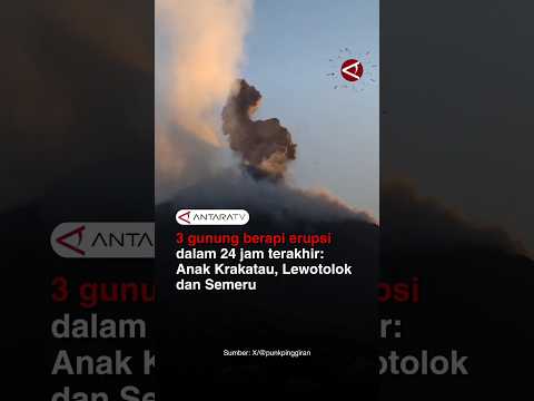 3 gunung berapi erupsi dalam 24 jam terakhir: Anak Krakatau, Lewotolok, dan Semeru