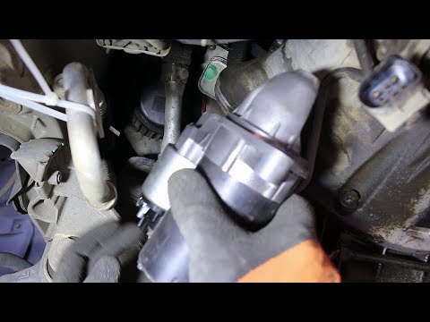 Снятие и установка стартера на Mercedes Benz C230 Kompressor 1.8 Мерседес Бенц 2004 года