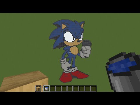 Sonic Pixel Art in Minecraft FNF