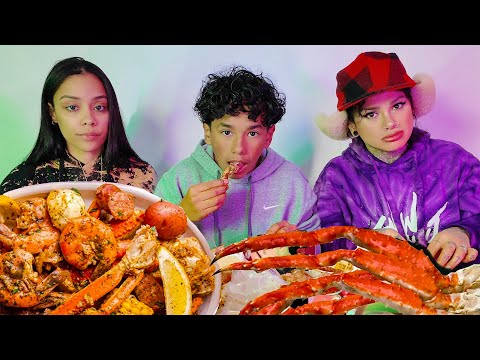 SEAFOOD BOIL MUKBANG w my 14 y/o Son Drew & GF 🦀🦐🦞🍤