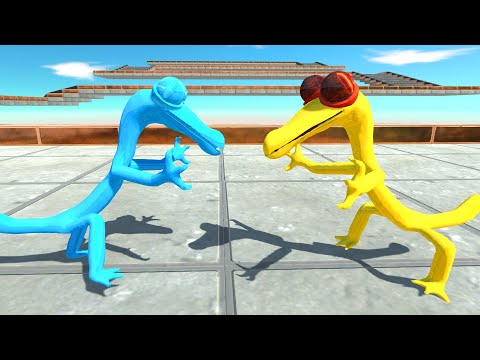 Lava Rainbow Friends orange Vs Ice Rainbow Friends orange Death Run - Animal Revolt Battle Simulator
