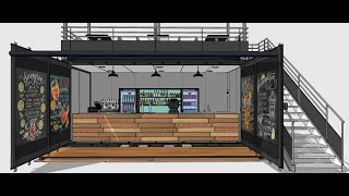 Shipping container / Container aménagé : Bar / Cafe design