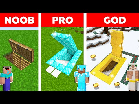 EPIC Minecraft Secret Base Challenge: NOOB vs PRO vs GOD