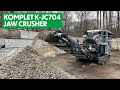 Komplet K-JC704 Jaw Crusher Recycling Concrete Fed By Wheel Loader Side Dump Bucket