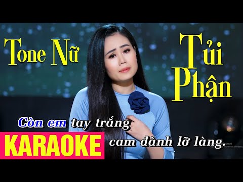KARAOKE | Tủi Phận - Hoàng Thiên Kiều | Tone Nữ