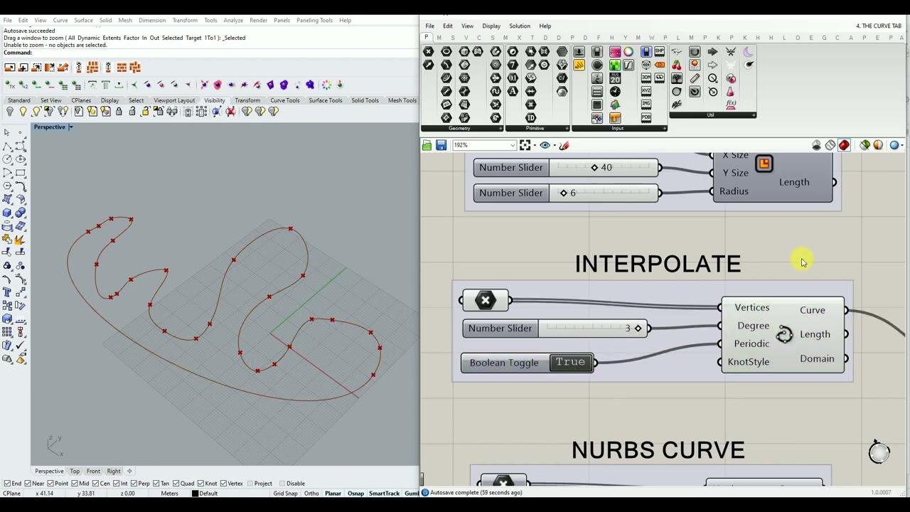 EXPLORING THE CURVE TAB - PART 2  IN GRASSHOPPER 3D FOR ARCHITECTURE