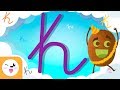Letra K Con Caligrafía Enlazada El Abecedario Para Niños