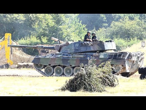 tankfest 2018 rehearsal day Leopard 1 +2 tanks display in arena