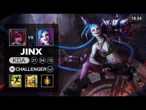 Jinx vs Xayah ADC - KR Challenger - Patch 16.04 Season 16
