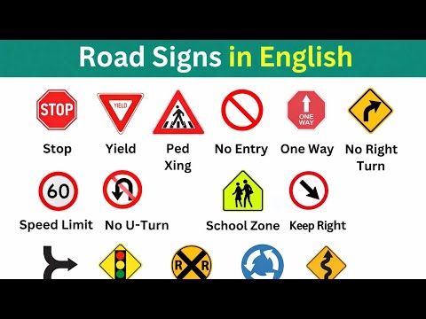 🚦 Road Signs in English/ Easy Way–ENGLISH SPEAKING PRACTICE/ English for drivers #roadsigns#English 