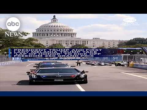 President Trump takes ‘lap of honor’ to kick off Freedom 250 Grand Prix