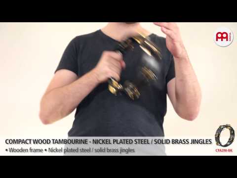 Compact Wood Tambourine - Nickel Plated Steel/ Solid Brass Jingles - CTA2M-BK