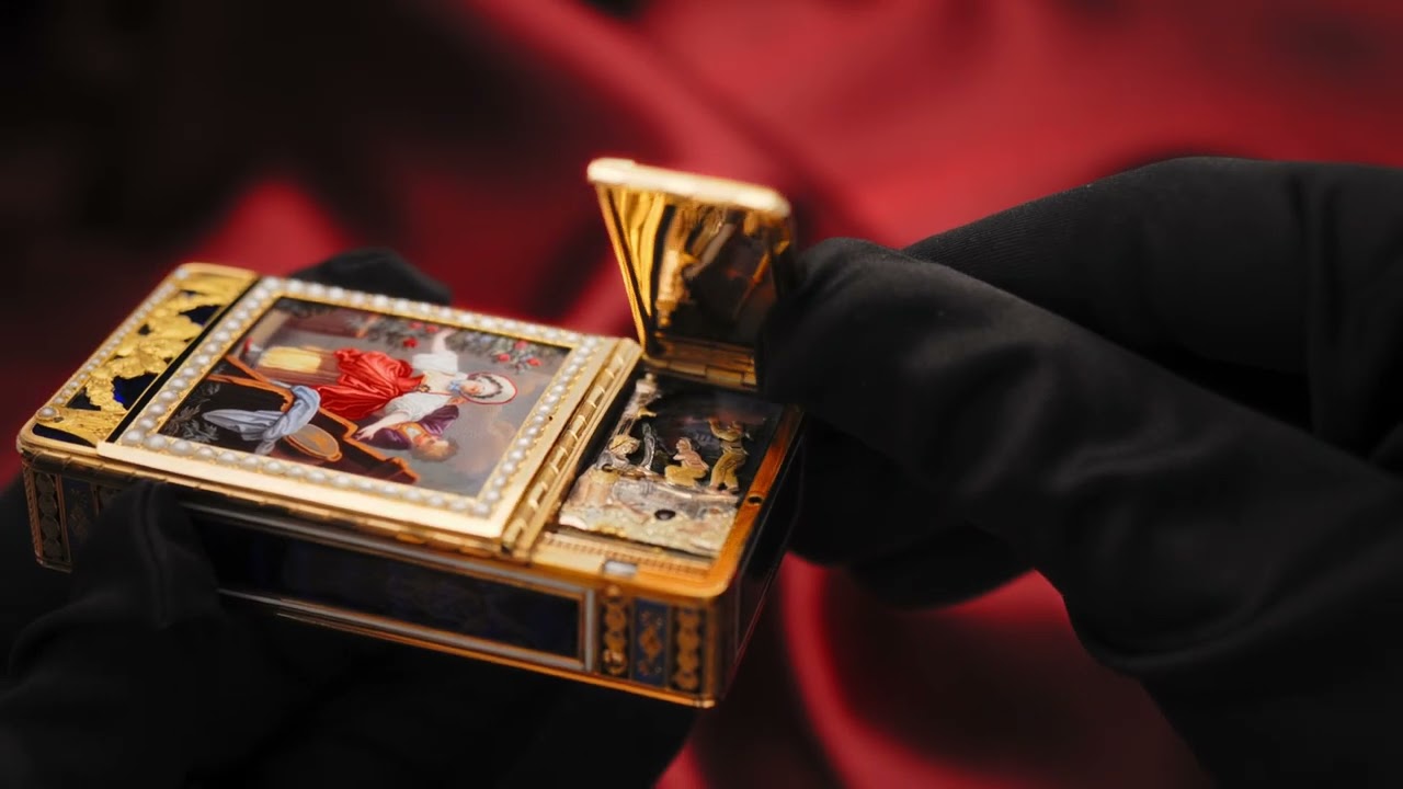Attributed To Piguet & Capt, Blind Man's Bluff, Automaton Snuff Box, Gold and Enamel