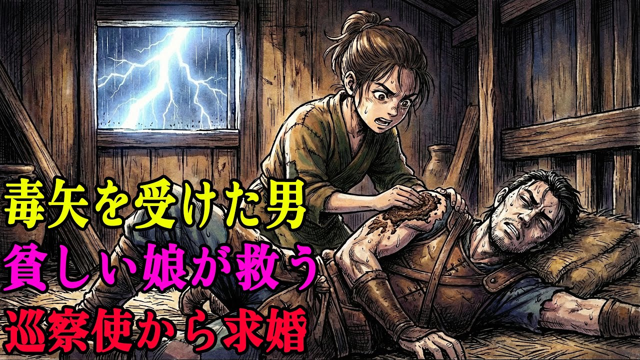 嵐の夜、毒矢を受けた瀕死の男を救った貧しい娘。三年後、その男が数千の兵を率いて現れ、村中がひれ伏した | 野談 | 伝説 | 昔話 | 説話 | 民話