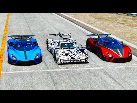 2022 SSC Tuatara Aggressor vs Porsche 963 LMDh 2023 vs 2022 SSC Tuatara Striker at Monza