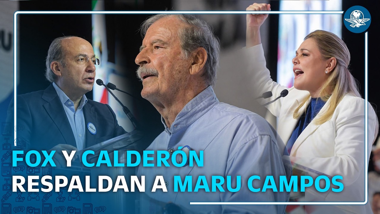 PAN realiza concentración en Chihuahua en apoyo a Maru Campos; acuden Fox y Calderón