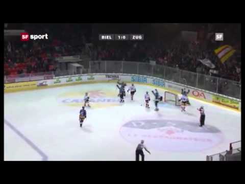 Tyler Seguin First Goal for EHC Biel in Switzerland | EHC Biel vs EV Zug | 02.10.2012