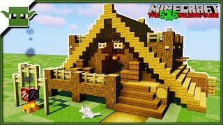 Minecraft 1.14 Tutorial - Hunter's Lodge - (EASY 5X5 BUILDING SYSTEM)