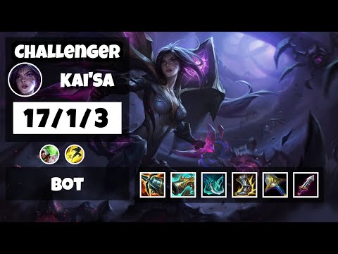 Kai'Sa Gameplay Challenger Replay S11 - 11.6 Bot Lane (17/1/3) - NA