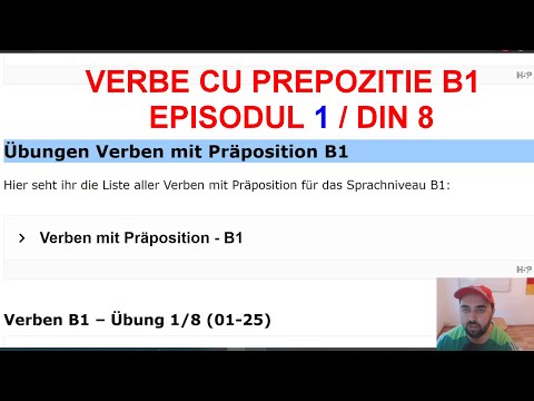 Verbe cu prepozitie la germana pentru B1/Episodul 1 Examen Goethe Telc,  cu exemple .Simplu explicat