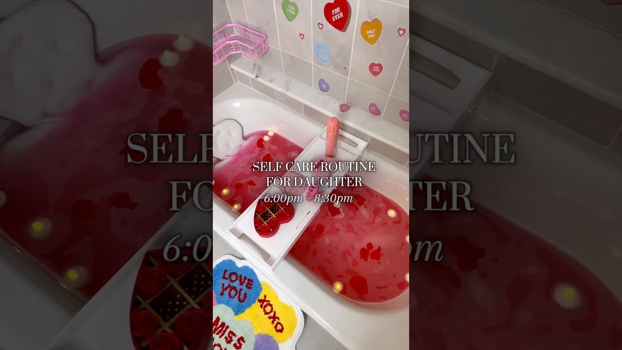 ASMR Self Care Routine 🩷 #asmr #nightlyroutine #bedtimeroutine #bathroutine #momlife #bathroomdecor