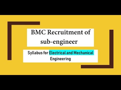 BMC Sub-Engineer Syllabus for Mechanical and Electrical Engineering Video