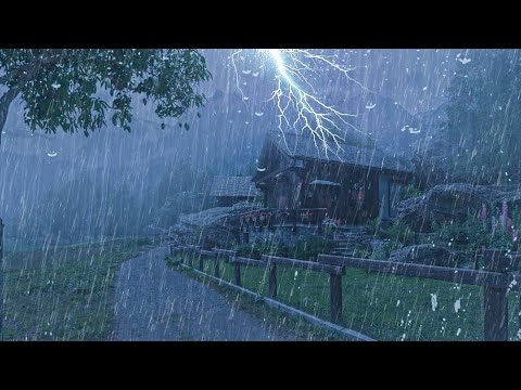 Relaxing Rain for Sleeping - Goodbye insomnia with Heavy Rain and Thunder on the road At Night #66