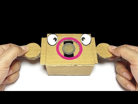 How to Make a Box Eating Coin [53] | วิธีทำออมสินกินเหรียญ