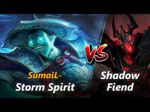 How to Storm Spirit mid vs Shadow Fiend (feat. SumaiL-) | First 10 minutes