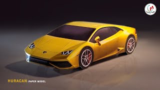 How To Make a Amazing Paper Car | DIY Papercraft Car - LAMBORGHINI HURACAN | Paper Car 3D Models