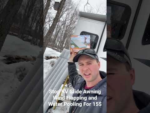 Stop RV Slide Awning From Water Pooling And Wind Flapping For 15$ #diy #RV # #slideout #Awning