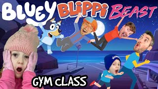 BLUEY, BLIPPI, MrBEAST GYM CLASS! (Video Game Workout For Kids)