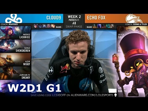 C9 vs FOX | Week 2 Day 1 S9 LCS Summer 2019 | Cloud 9 vs Echo Fox W2D1