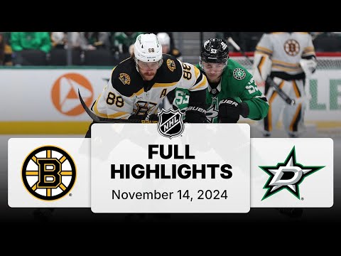 NHL Highlights | Bruins vs. Stars - November 14, 2024