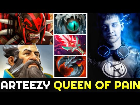 how ARTEEZY Queen of Pain deal with Counterpick Bloodseeker and Kunkka 7.26 Dota 2