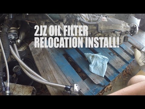 2JZGTE Greddy Oil Filter Relocation install!