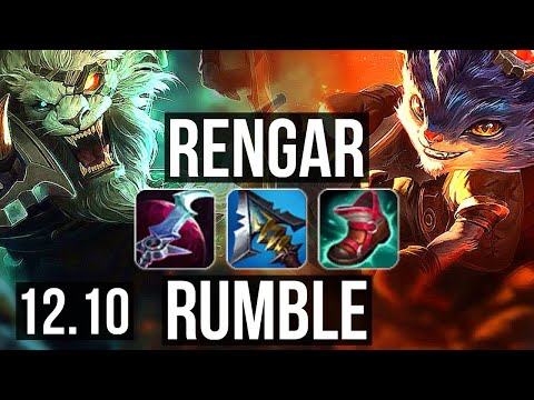 RENGAR vs RUMBLE (TOP) | 6/0/2, 1700+ games, 900K mastery, Dominating | KR Master | 12.10
