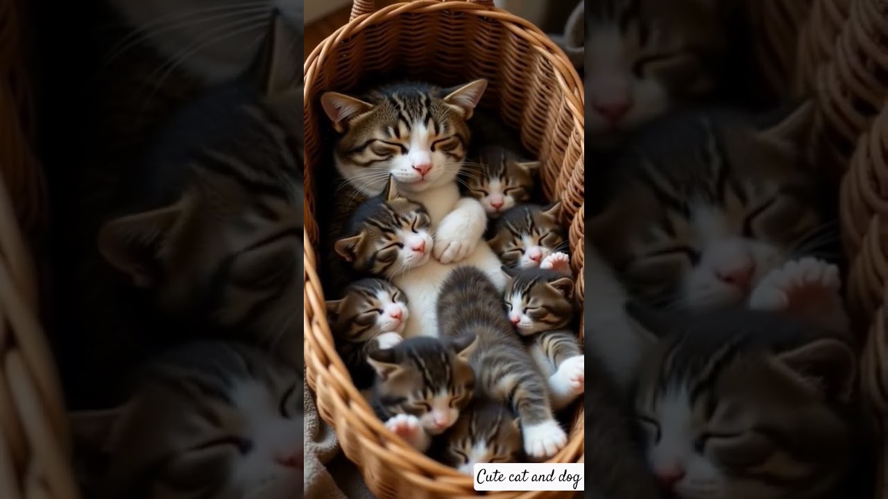 Cute cat and kittens 😍 #cat #kitten #cutecat