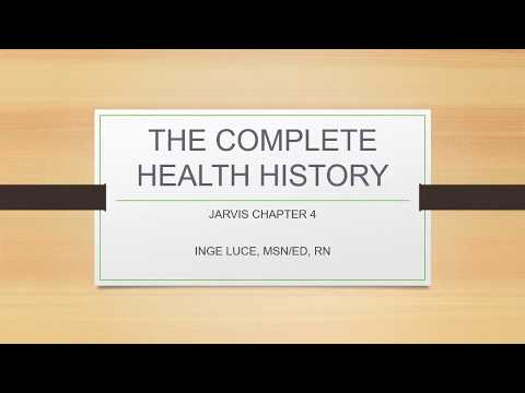 NUR 2030 Jarvis Ch 4 The Complete Health History