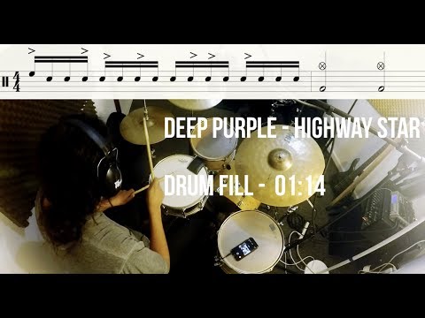 Drum Lesson - Deep Purple - Highway Star - Drum Fill - Drum Parts #27