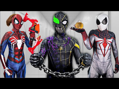 TEAM SPIDER-MAN Nerf War vs BAD GUY TEAM | Venom HERO In Danger , SAVE THEM ( Live Action )