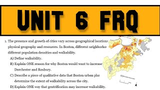 Unit 6 FRQ: Walkability, Gentrification, and Edge Cities | AP Human Geography #education #geography