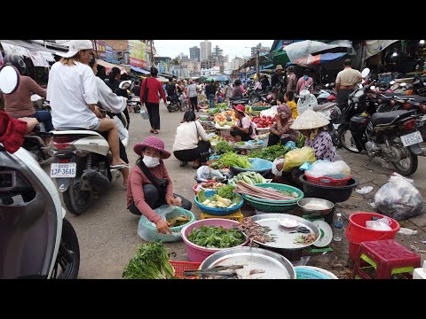 Amazing Cambodian lively Market Show
