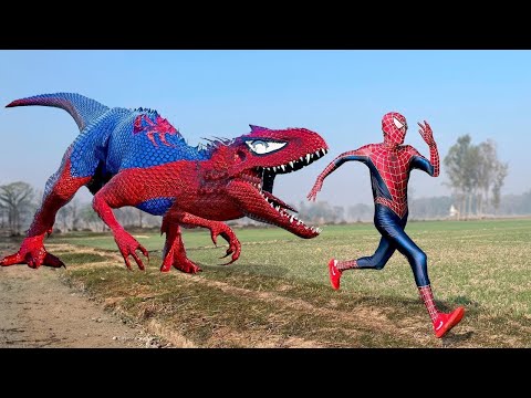 Homem Aranha e o Dinossauro Gigante ( Homem Aranha Desenho Animado ) spider Dinossaur