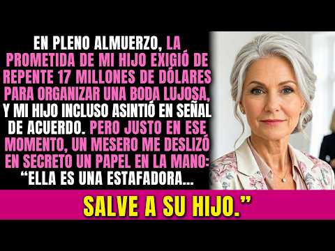 La prometida de mi hijo me exigió 17 millones en pleno almuerzo, y luego el mesero…