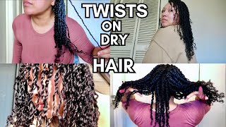 TURNING DRY CURLS ➡️ TINY TWISTS - TWISTS ON DRY HAIR (3 WEEK PROTECTIVE STYLE)